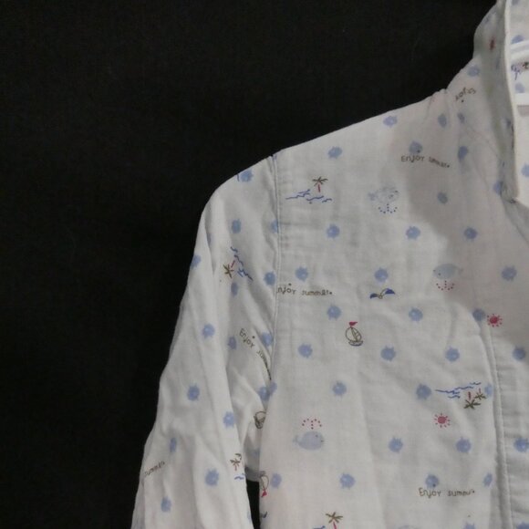 Unbranded | small | White Playful Pattern Long Sleeved Pajama Shirt - Picture 3 of 15